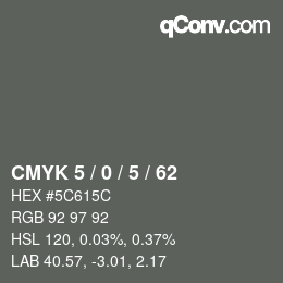 カラーコード: CMYK 5 / 0 / 5 / 62 | qconv.com
