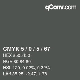 Color code: CMYK 5 / 0 / 5 / 67 | qconv.com