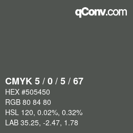 Color code: CMYK 5 / 0 / 5 / 67 | qconv.com