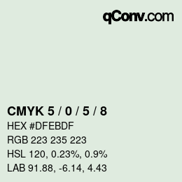 カラーコード: CMYK 5 / 0 / 5 / 8 | qconv.com