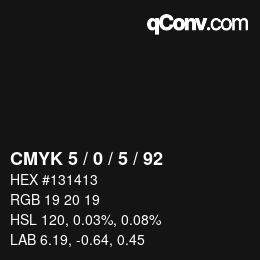 Color code: CMYK 5 / 0 / 5 / 92 | qconv.com