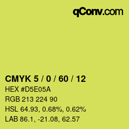 颜色代码: CMYK 5 / 0 / 60 / 12 | qconv.com
