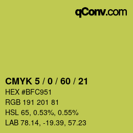 颜色代码: CMYK 5 / 0 / 60 / 21 | qconv.com