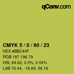 颜色代码: CMYK 5 / 0 / 60 / 23 | qconv.com