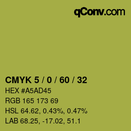 Color code: CMYK 5 / 0 / 60 / 32 | qconv.com