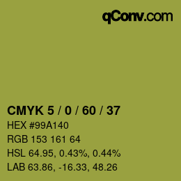 カラーコード: CMYK 5 / 0 / 60 / 37 | qconv.com