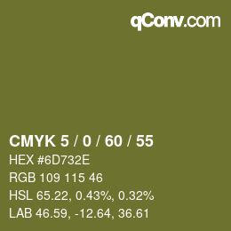 カラーコード: CMYK 5 / 0 / 60 / 55 | qconv.com