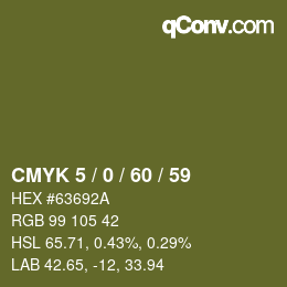 カラーコード: CMYK 5 / 0 / 60 / 59 | qconv.com