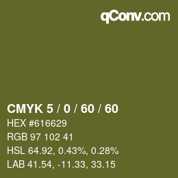 颜色代码: CMYK 5 / 0 / 60 / 60 | qconv.com