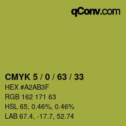 颜色代码: CMYK 5 / 0 / 63 / 33 | qconv.com