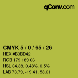 カラーコード: CMYK 5 / 0 / 65 / 26 | qconv.com