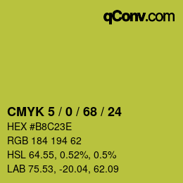 Color code: CMYK 5 / 0 / 68 / 24 | qconv.com
