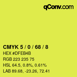 Color code: CMYK 5 / 0 / 68 / 8 | qconv.com