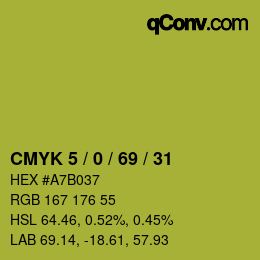 Color code: CMYK 5 / 0 / 69 / 31 | qconv.com