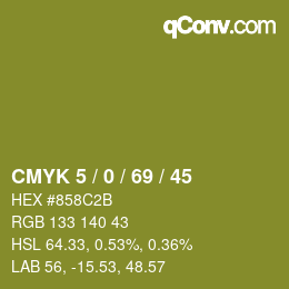 颜色代码: CMYK 5 / 0 / 69 / 45 | qconv.com