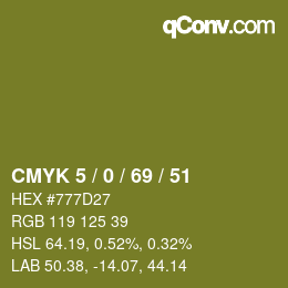 颜色代码: CMYK 5 / 0 / 69 / 51 | qconv.com