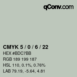 カラーコード: CMYK 5 / 0 / 6 / 22 | qconv.com