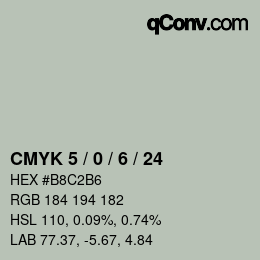 Color code: CMYK 5 / 0 / 6 / 24 | qconv.com