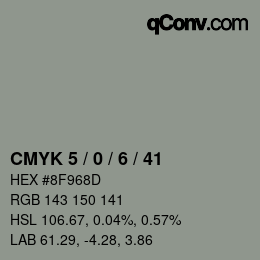 Color code: CMYK 5 / 0 / 6 / 41 | qconv.com