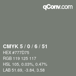 Color code: CMYK 5 / 0 / 6 / 51 | qconv.com