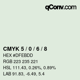 颜色代码: CMYK 5 / 0 / 6 / 8 | qconv.com