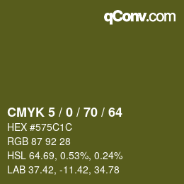 Color code: CMYK 5 / 0 / 70 / 64 | qconv.com