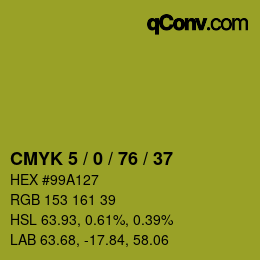 颜色代码: CMYK 5 / 0 / 76 / 37 | qconv.com