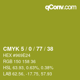 Color code: CMYK 5 / 0 / 77 / 38 | qconv.com