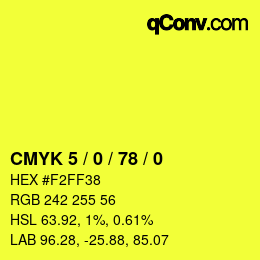 Color code: CMYK 5 / 0 / 78 / 0 | qconv.com