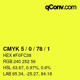 Color code: CMYK 5 / 0 / 78 / 1 | qconv.com