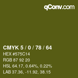 颜色代码: CMYK 5 / 0 / 78 / 64 | qconv.com
