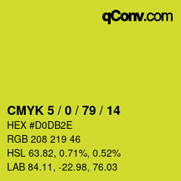 颜色代码: CMYK 5 / 0 / 79 / 14 | qconv.com