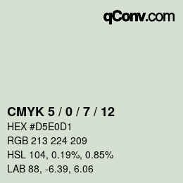 カラーコード: CMYK 5 / 0 / 7 / 12 | qconv.com