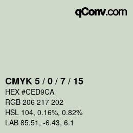 カラーコード: CMYK 5 / 0 / 7 / 15 | qconv.com