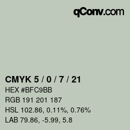 Color code: CMYK 5 / 0 / 7 / 21 | qconv.com
