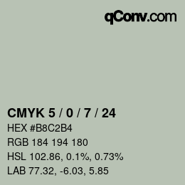 颜色代码: CMYK 5 / 0 / 7 / 24 | qconv.com