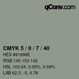 Código de color: CMYK 5 / 0 / 7 / 40 | qconv.com