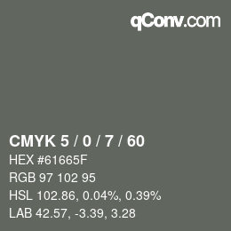 Color code: CMYK 5 / 0 / 7 / 60 | qconv.com