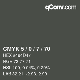 Color code: CMYK 5 / 0 / 7 / 70 | qconv.com