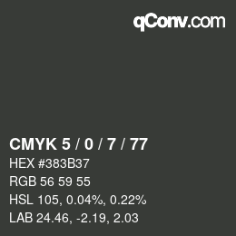 Código de color: CMYK 5 / 0 / 7 / 77 | qconv.com