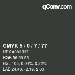 Code couleur: CMYK 5 / 0 / 7 / 77 | qconv.com