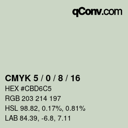 颜色代码: CMYK 5 / 0 / 8 / 16 | qconv.com