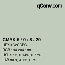 Color code: CMYK 5 / 0 / 8 / 20 | qconv.com