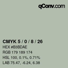 カラーコード: CMYK 5 / 0 / 8 / 26 | qconv.com