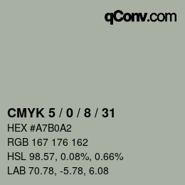 カラーコード: CMYK 5 / 0 / 8 / 31 | qconv.com