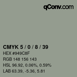 Color code: CMYK 5 / 0 / 8 / 39 | qconv.com