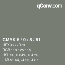 Color code: CMYK 5 / 0 / 8 / 51 | qconv.com