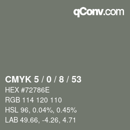 Color code: CMYK 5 / 0 / 8 / 53 | qconv.com