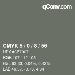 Color code: CMYK 5 / 0 / 8 / 56 | qconv.com