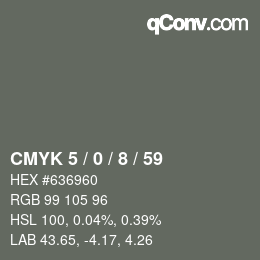 カラーコード: CMYK 5 / 0 / 8 / 59 | qconv.com